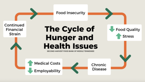 Infographic on the loop of Hunger and Health Issues (Second Harvest Food Bank)